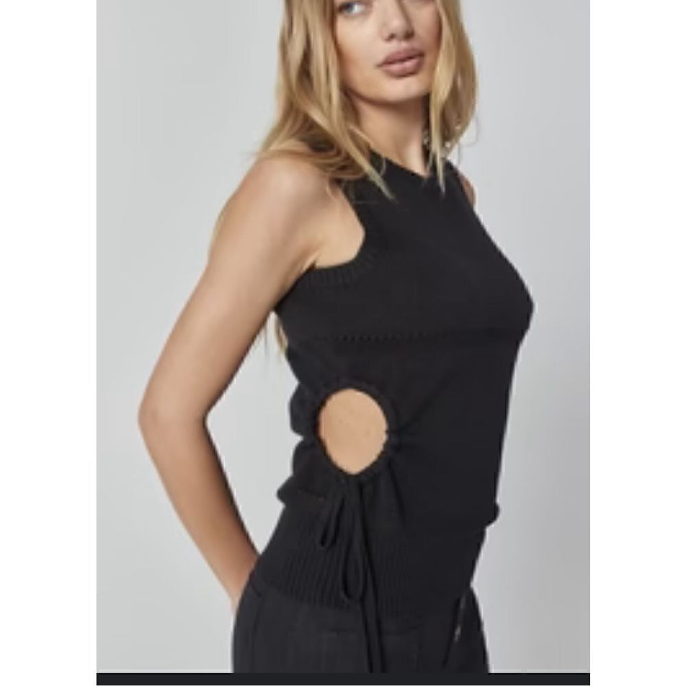 Nectar L knit open tie waist sleeveless sweater